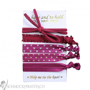 Elastisches Armbandset / Haaraccessoire "Burgundy Dreams"