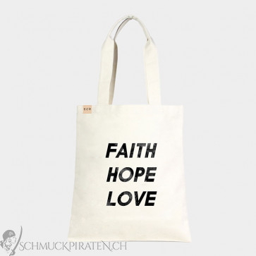 Canvas Tasche Eco - Faith Hope Love