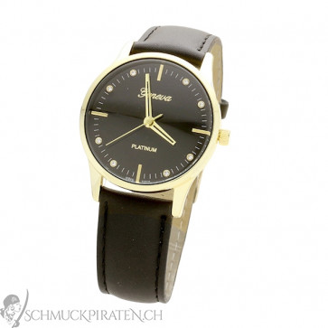 Armbanduhr "Simple" schwarz und goldfarben