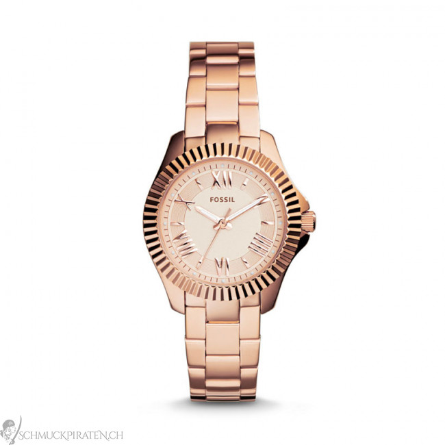 Gold Fossil Damenuhr Cecile Fossil Damenuhr Rosegold