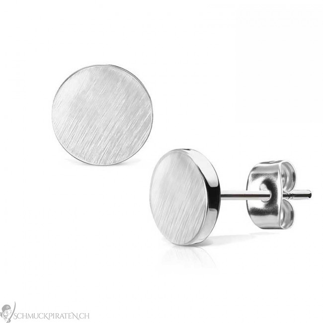 Gold Silber Scheibe Runde minimalistischen Kreis Ohrringe·Monogramm leer-Fr L1Z1