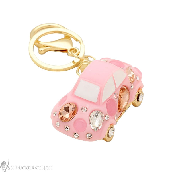 Schlüsselanhänger Glittering Car in pink