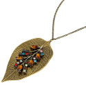 Halskette für Damen "Colourful Leaf" in altgold
