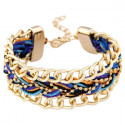 Armband für Damen "Gold & Blue" goldfarben
