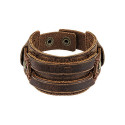 Lederarmband für Herren breit in braun 