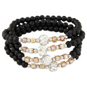 Armband für Damen "Four Rows" in schwarz 