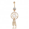 Bauchnabelpiercing "Dreamcatcher" in gold und weiss