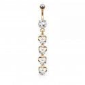 Bauchnabelpiercing in rosègold mit Herzkette