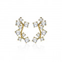 Ear Climber Ohrringe "Ranke" mit Strass goldfarben