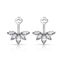 Ear Jacket Ohrringe für Damen fünf Steine silberfarben