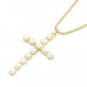 Halskette für Damen "Pearl Cross" in gold