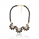 Halskette für Damen "Black Flower" in gold und schwarz