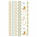 Metallic Tattoos Schwalben und Streifen in gold und blau
