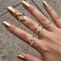 Midi Ring Set für Damen "Glitzer" goldfarben