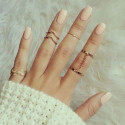 Midi Ring Set für Damen "Feather" goldfarben