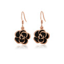 Ohrringe für Damen "Black Flower" in rosé und schwarz