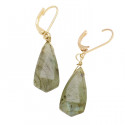 Ohrringe für Damen goldfarben mit Naturstein in grün