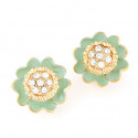 Ohrringe für Damen "Türkise Blume" in gold 
