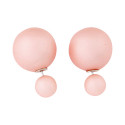 Ohrringe für Damen "Doppelperle" in matt rosa und silber