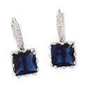 Ohrringe für Damen "Diamond Girl" silberfarben und blau