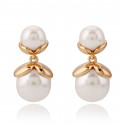 Ohrringe für Damen "Double Pearl" goldfarben und weiss