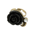 Ring für Damen "Black Rose" in gold mit Strass