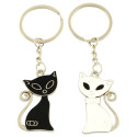 Schlüsselanhänger "Two Cats" in schwarz und weiss