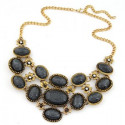 Statement Kette "Black Glitter" goldfarben & schwarz