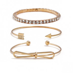 Armband Set in gold 3-teilig Schleife - Bild 1