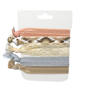 Elastisches Armbandset / Haaraccessoire "Simple Beige"- Bild 1