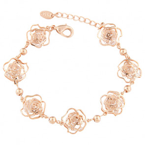 Damen Armband in rosegold mit Blumen - Modeschmuck- Bild 1