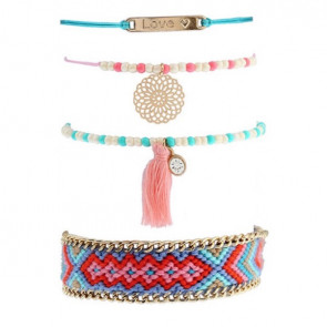 Armband Set Boho mit Tassel und Anhänger - Bild 1