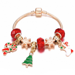 Charm Armband "Merry Christmas" rosegoldfarben