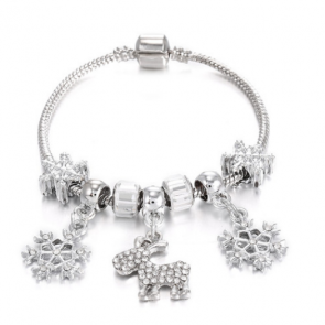 Charm Armband "Silver Snowflake" silberfarben