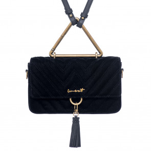 WEAT Handtasche "Bigger Toast Velvet Black Gold" Echt Leder-Bild 1