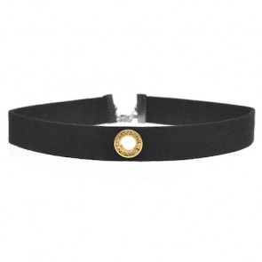 Choker Halskette schwarz mit Kreis in gold-Bild 1