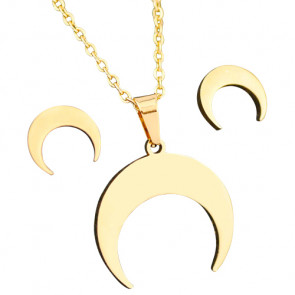 Damen Schmuckset "Moon" Edelstahl & goldfarben