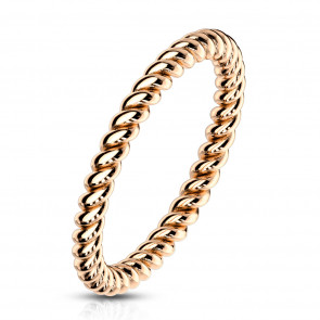 Edelstahl Kordelring für Damen rosegoldfarben-Bild 1