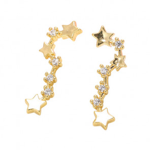 Sterne Ear Crawler in gold mit Strass-Bild 1