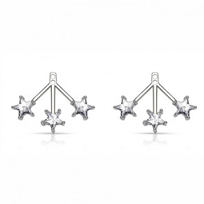 Ear Jacket Ohrringe in silber mit Sternen aus Zirkonia-Bild 1