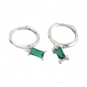 Filigrane 925er Sterling Silber Ohrringe "Emerald" mit grünem Zirkoniastein