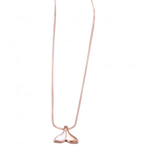 Edelstahl Halskette "Whale" rosegoldfarben mit Walflossenanhänger