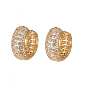 Edelstahl Damen Ohrringe "Shine" goldfarben mit Kristallen1