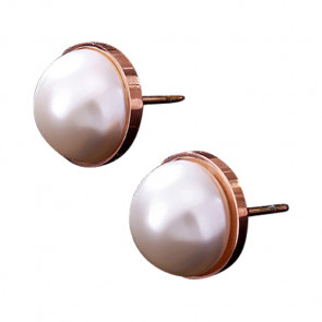 Edelstahl Ohrstecker "Pearl" rosegoldfarben mit Perle