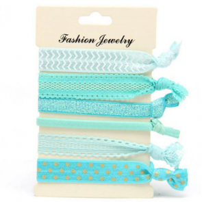 Elastisches Armbandset / Haaraccessoire "Turquoise Dreams"