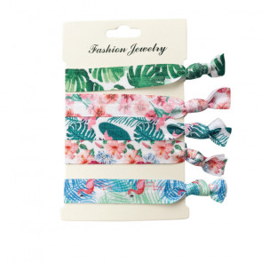 Elastisches Armbandset / Haaraccessoire "Tropical" 