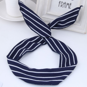 Haarband für Damen "Striped" in blau und weiss