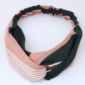 Haarband für Damen "Striped" in rosa, schwarz & weiss