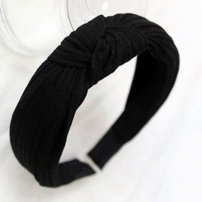 Retro Haarreif aus Baumwolle schwarz mit Knotendetail