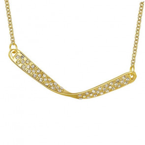 Halskette für Damen "Golden Boomerang" mit Strass